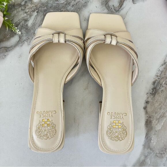 VINCE CAMUTO Selaries Leather Slide Sandal in Warm Vanilla 9.5 NEW - Picture 10 of 16